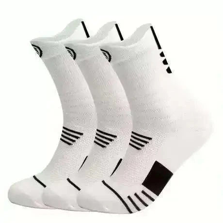 3 Pairs Men's Comfort Fit Cushion Performance Athletic Crew Socks For Outdoor Sports mens socks funny socks GlowCart