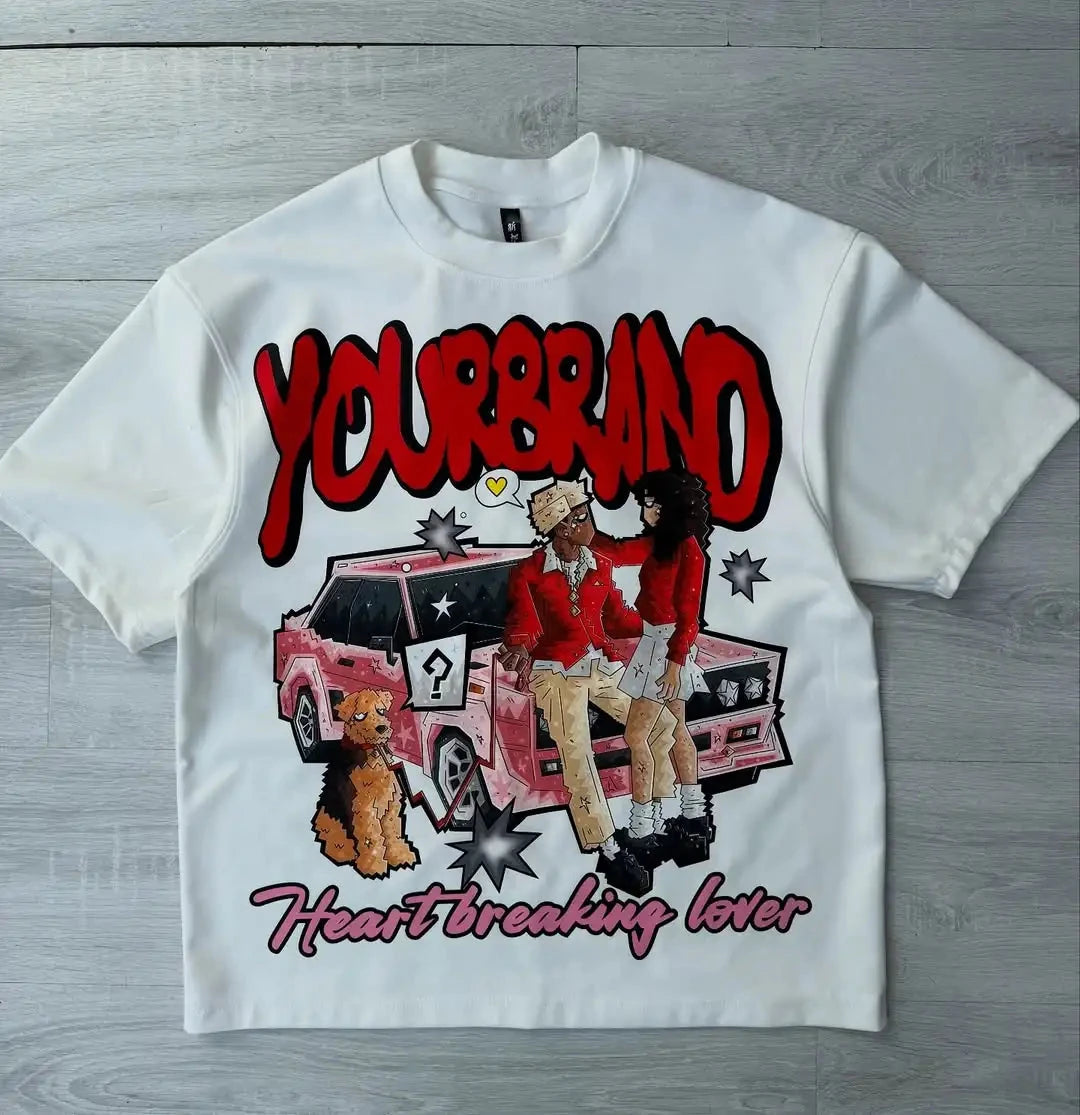 Y2k Harajuku streetwear men and women short sleeved fashion GlowCart