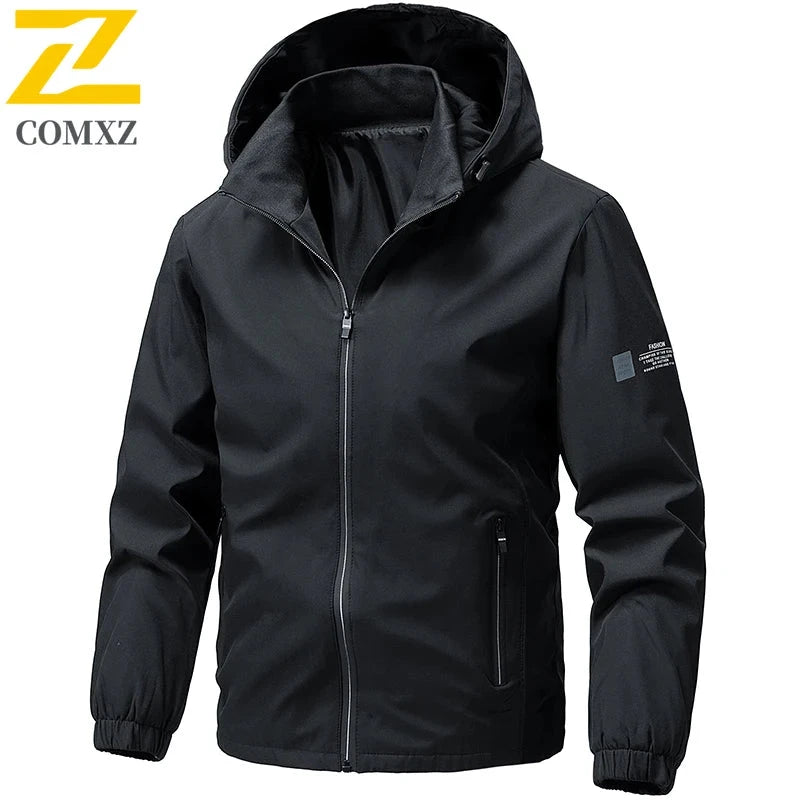 Autumn Men's Hooded Jackets high quality Casual Solid Color GlowCart