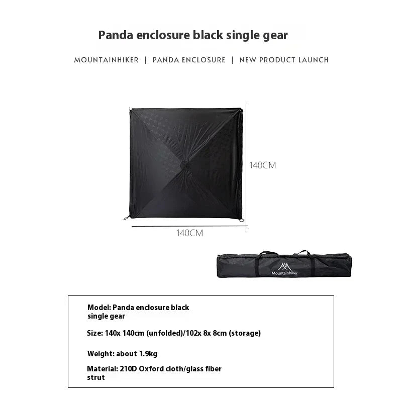 MOUNTAINHIKER Black Outdoor Windshield Curtain Camping GlowCart