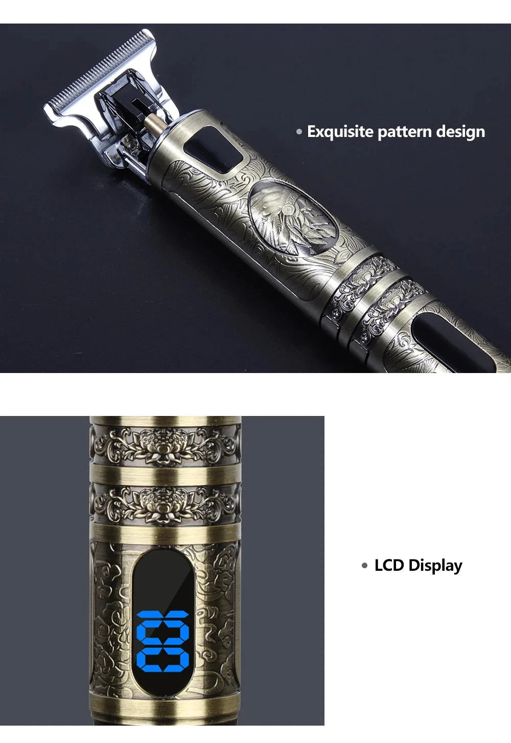 T9 LCD Electric Hairdresser Oil Shaving Head Electric Pusher GlowCart