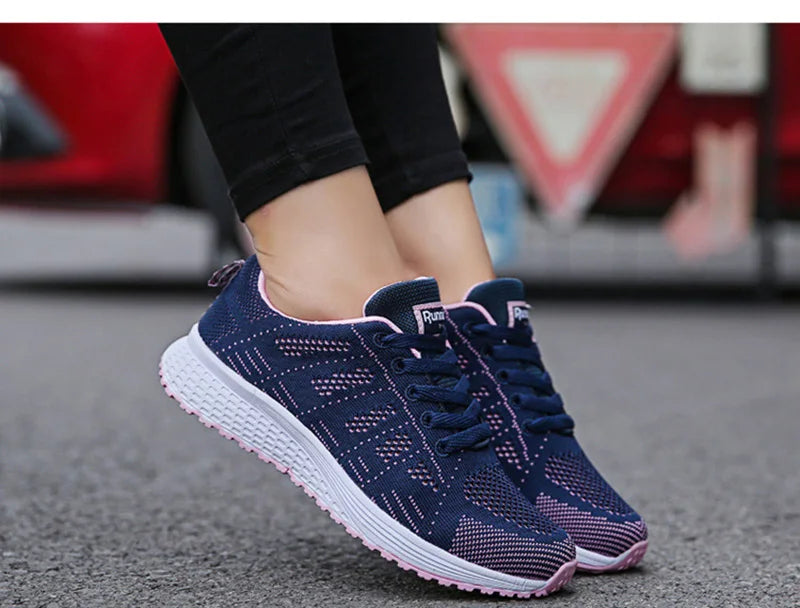 Women Casual Shoes Fashion Breathable Walking Mesh Flat