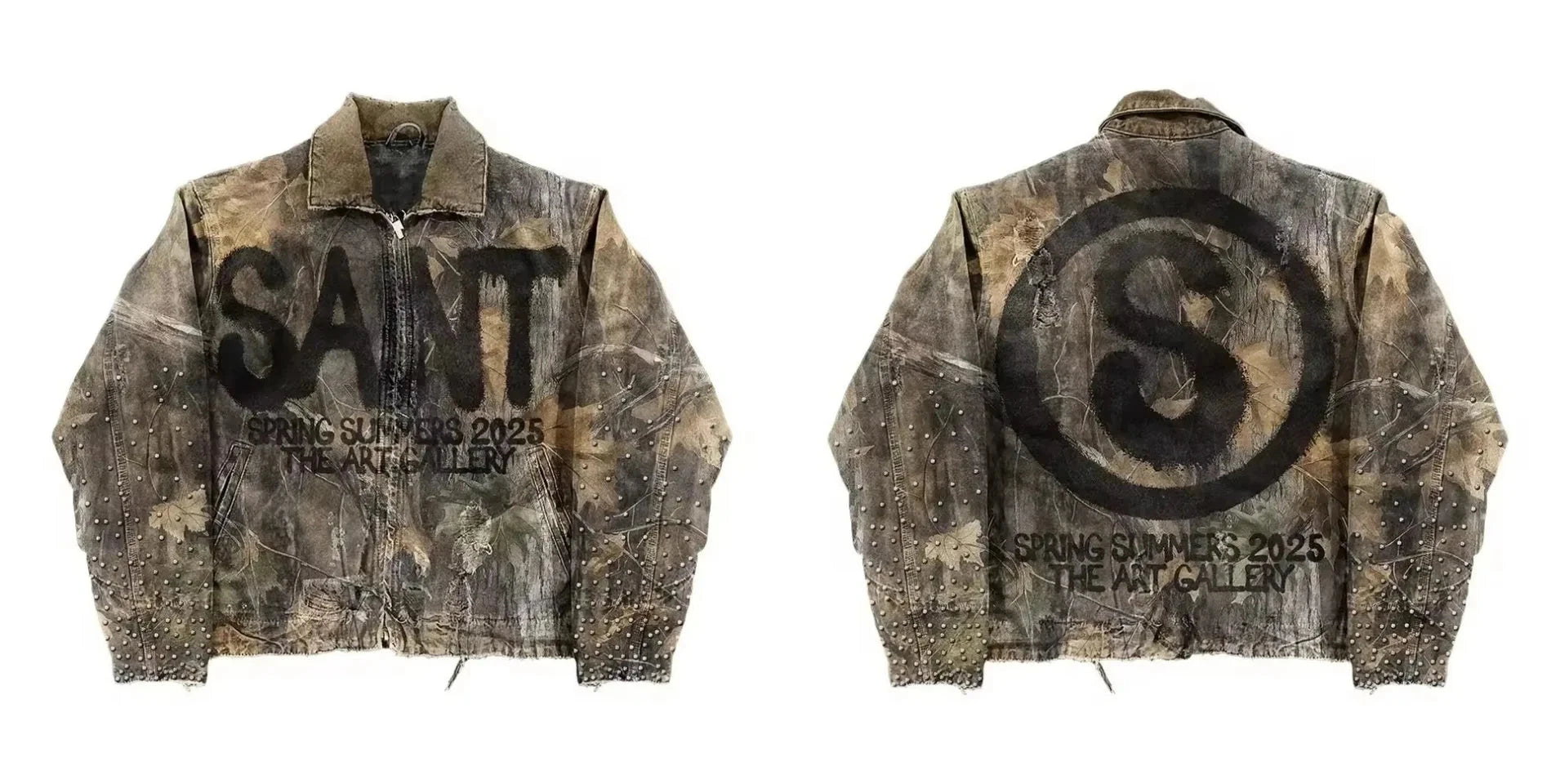 Y2K Leaf Camo Zip Up Jacket Coats Mens Punk Heavy Industry GlowCart