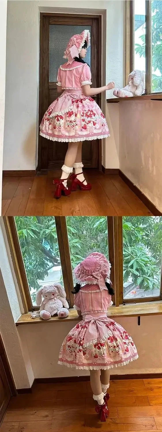 MAGOGO Victorian Sweet Lolita Jsk Dress Cute Striped GlowCart