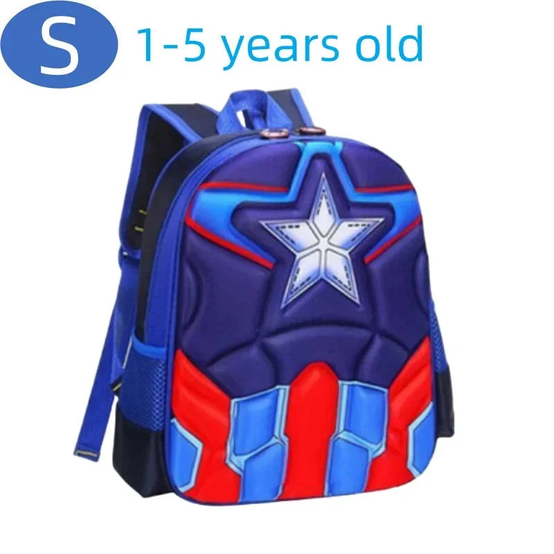 Primary school student cartoon schoolbag boy backpack kindergarten 3D three-dimensional hard shell Captain America backpack GlowCart