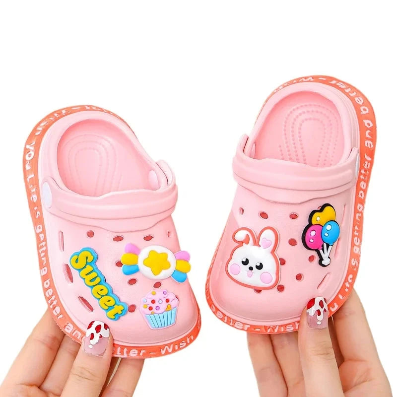 Summer Children Garden Slippers Shoes Boys&Girls Beach Sandal Kids Lightweight Breathable Cute Cartoon Slip Baby Slippers GlowCart