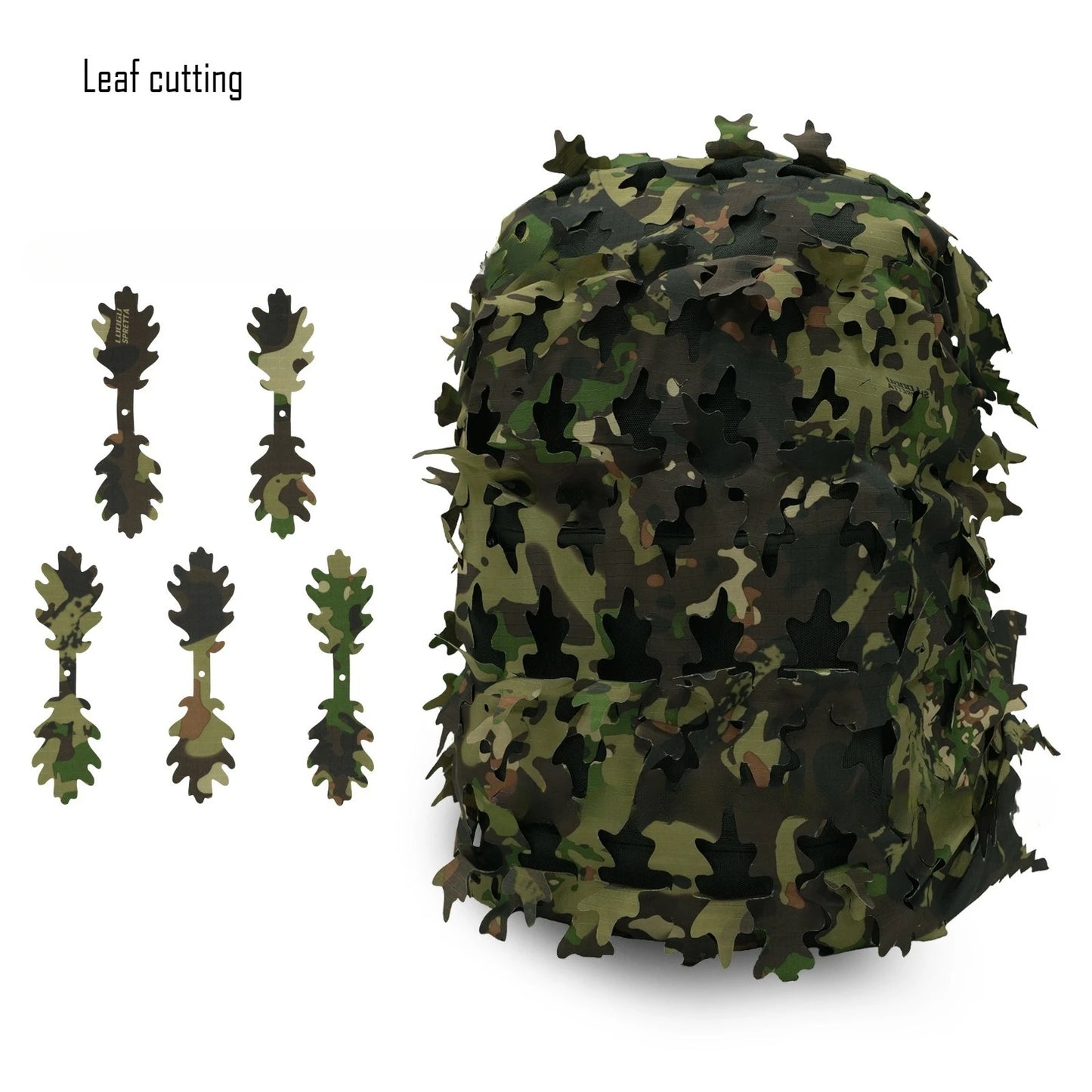 80L tactical backpack biomimetic leaf shaped camouflage