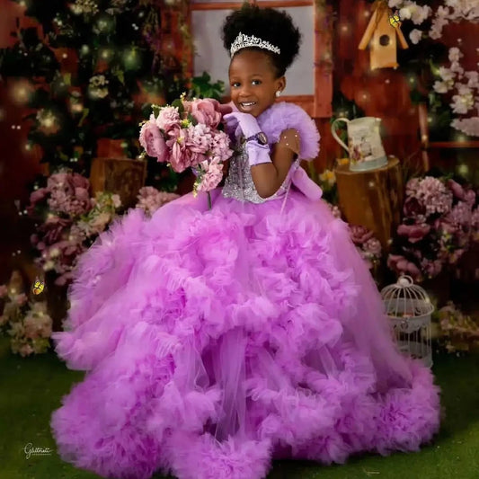 Lilac Girl Pageant Dress Flower Girls Dresses for Wedding GlowCart