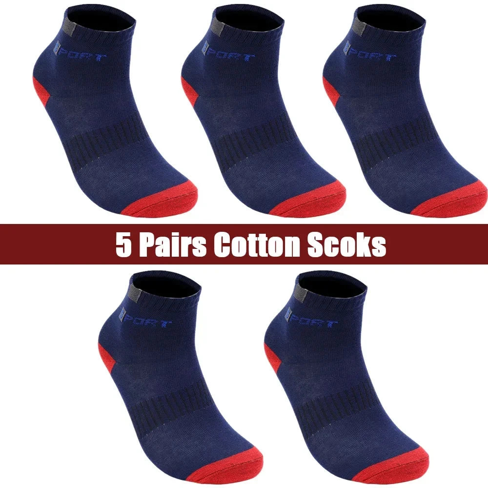 Cotton Sock for Men Sport Breathable Soft Letter Fashion Sneakers High Elastic Middle Tube Stocking Towel Sox Summer Running GlowCart