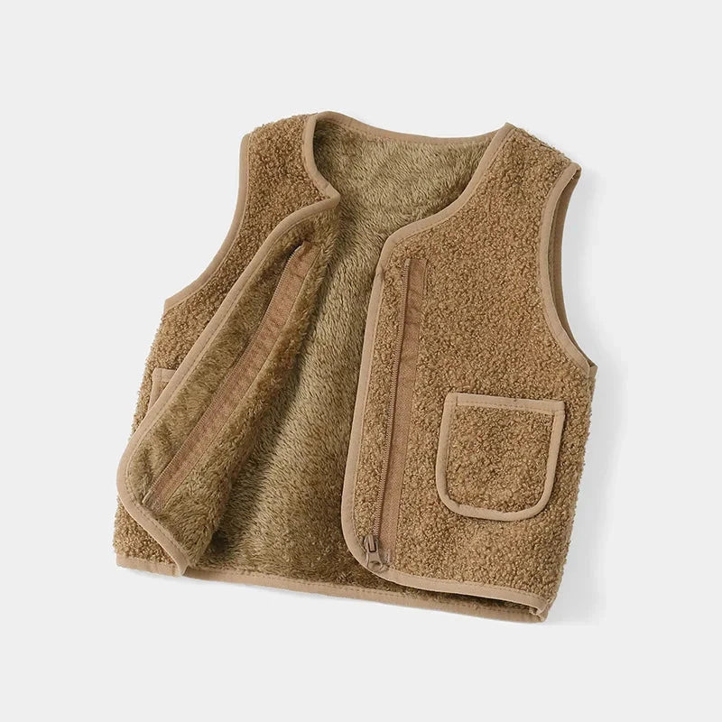 Baby Girl Boys Waistcoat Fleece Soft Warm Vest Autumn Winter Sleeveless Jacket for Children Boy Outerwear Toddler Coat Clothes GlowCart