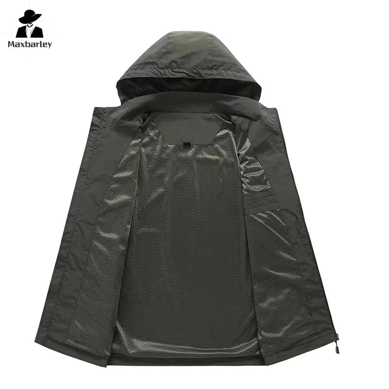 Men's Lightweight Waterproof Rain Jacket, Hooded Shell GlowCart