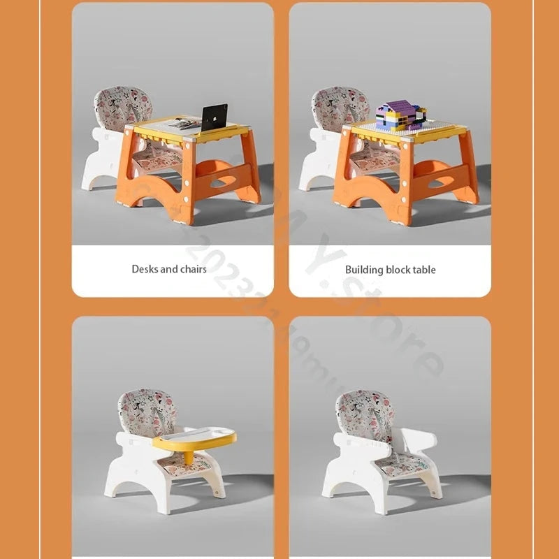 Children's multifunctional dining chair / study table / building block table / home anti-drop / baby dining chair GlowCart