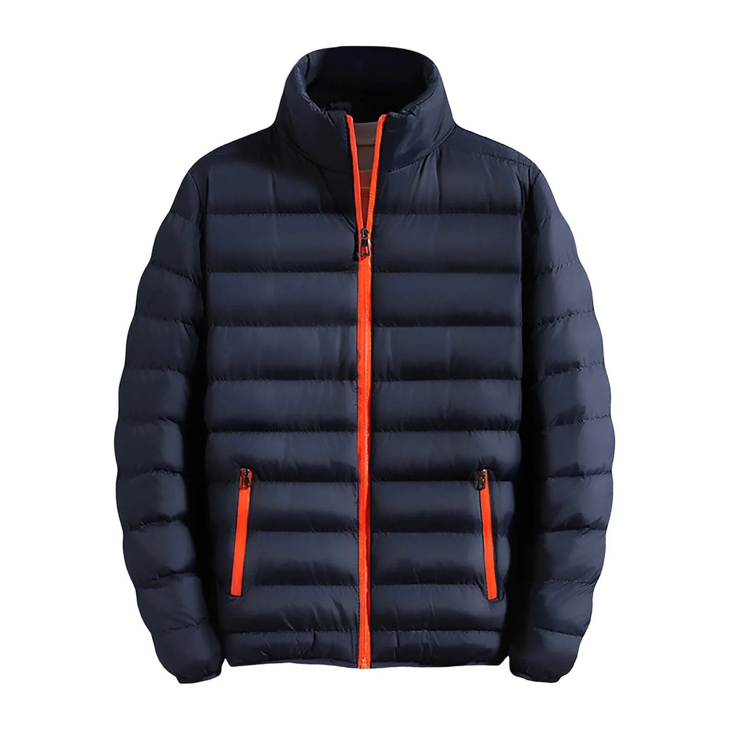 New Thickened Color Cotton Coats For Men Autumn And Winter Padding Jacket Stand Collar Zippered Cardigan Temperament Coat GlowCart