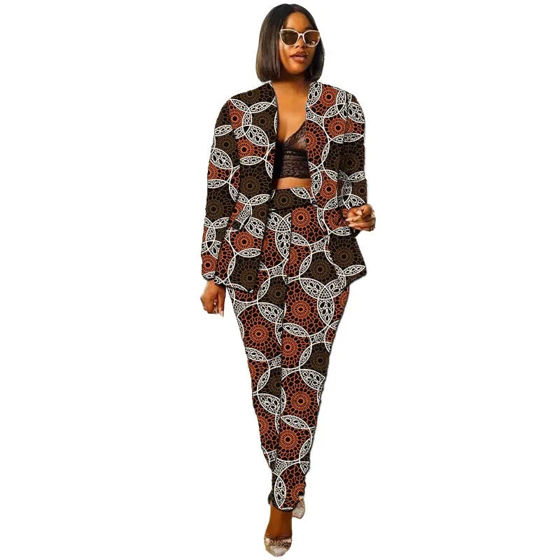 African Collarless Jacket Women's Suit Nigerian Style Female GlowCart