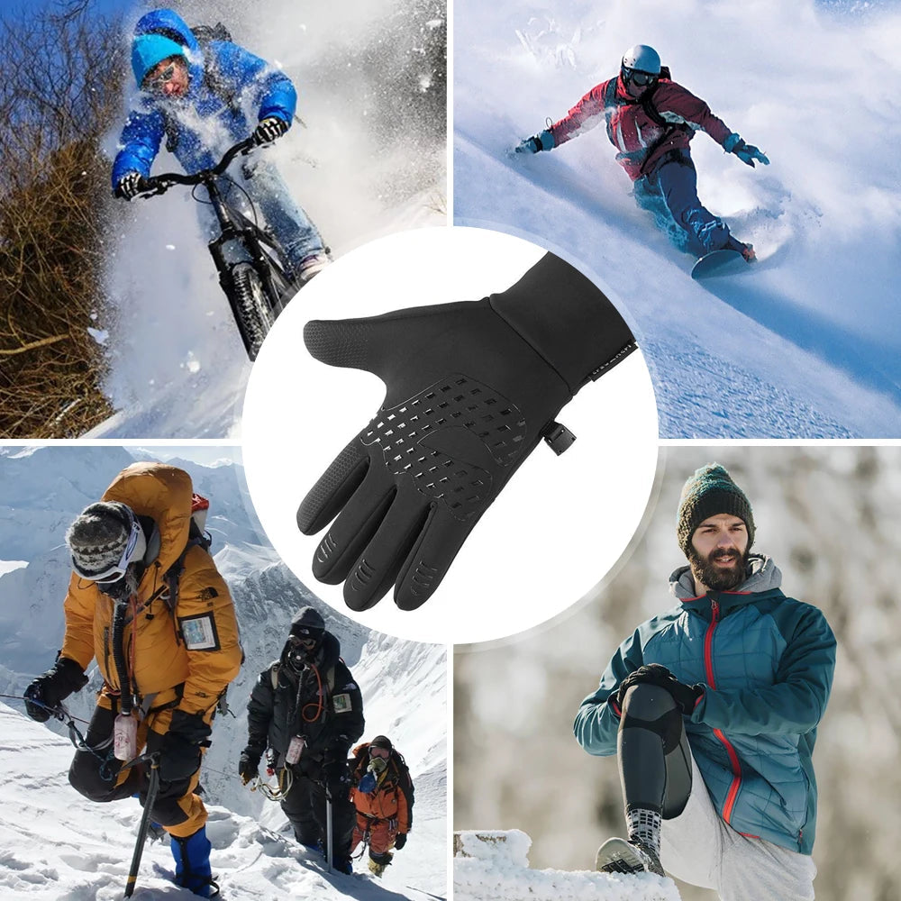 Cycling Gloves Touch Screen Motorcycle Gloves Outdoor Scooter Windproof Waterproof Sports Riding Ski Gloves Warm Running Gloves GlowCart