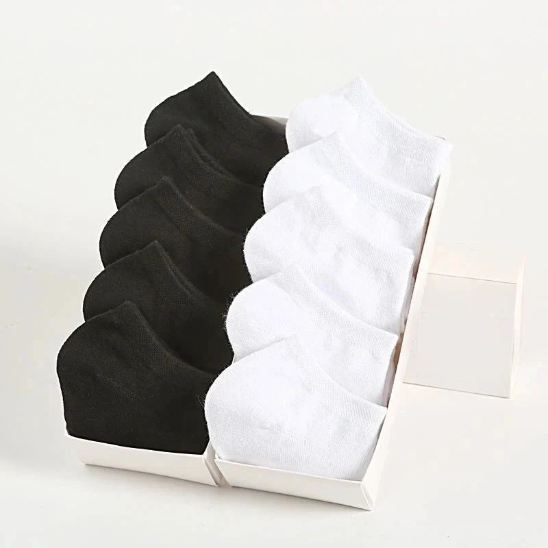 5/10 /20/30 Pairs Unisex Casual Plain Color Boat Socks Thin GlowCart