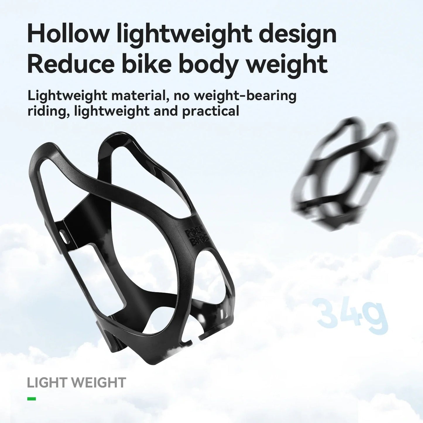 ROCKBROS Cycling Bottle Cage Bicycle Mountain Bike Cup Holder High-strength PC Water Bottle Bracket Enclosed Cycling Kettle Rack GlowCart