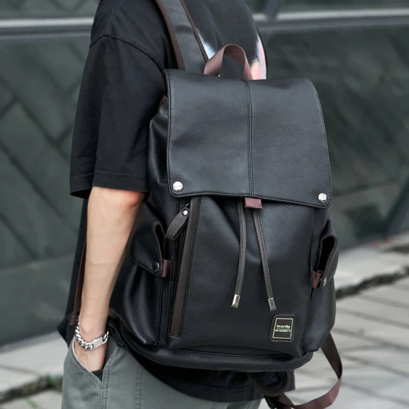  Leather Men’s Backpack For College School Style Backpack GlowCart