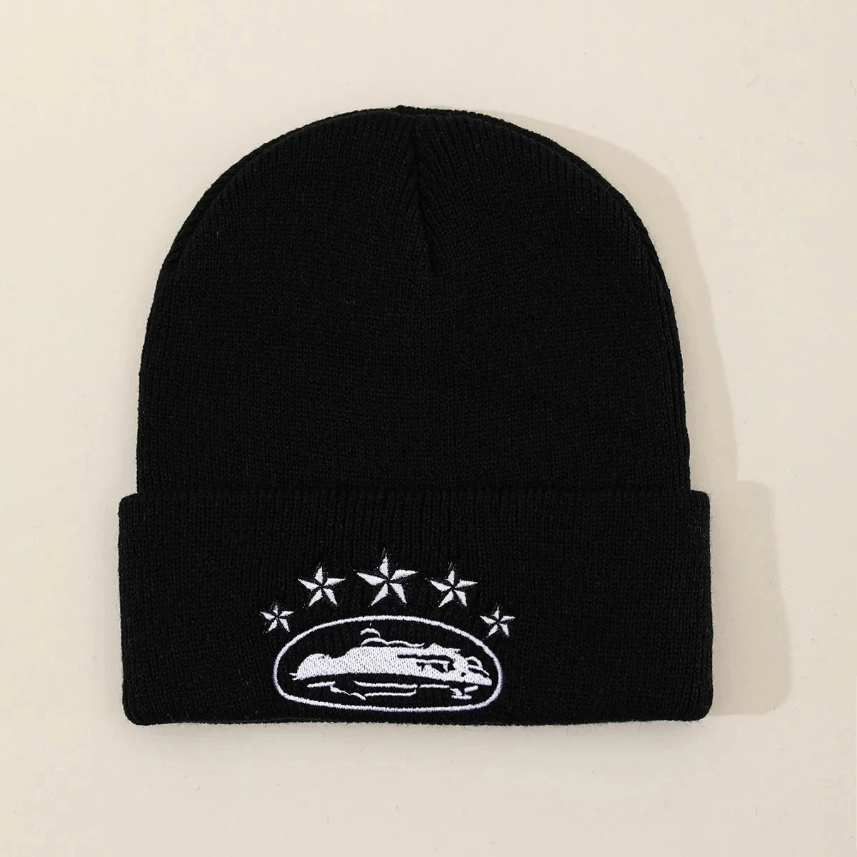 Winter Fashion Warm Knitted Hat Devil's Island Embroidery GlowCart