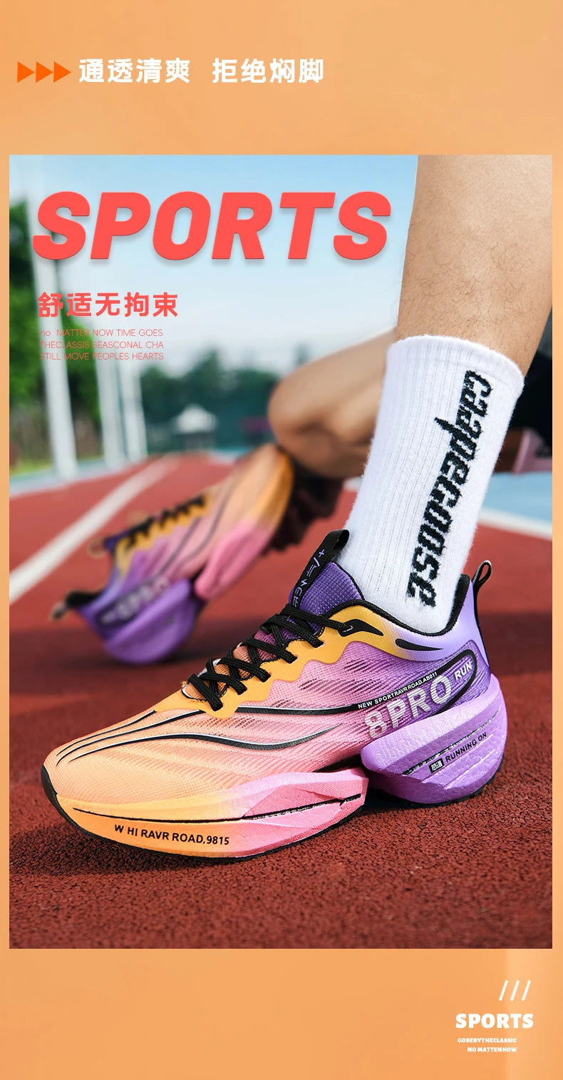 Speciality Carbon Plate Sports Running Shoes Marathon Air Cushion Men Breathable Lightweight Women Comfortable Nonskid Sneakers GlowCart