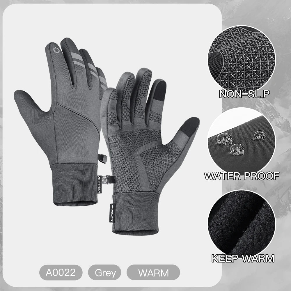 3M Gloves Black Waterproof Winter Warm Cycling Outdoor Sports Running Riding Motorcycle Ski Touch Screen Snowboard Gloves Men GlowCart