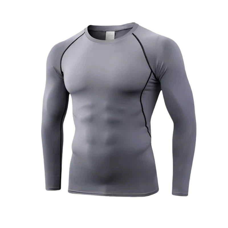 Compression Tops Gym T Shirt Men Fitness Tight Rashgad Bodybuilding Sports T-Shirt Quick Dry Running Long Sleeve GlowCart
