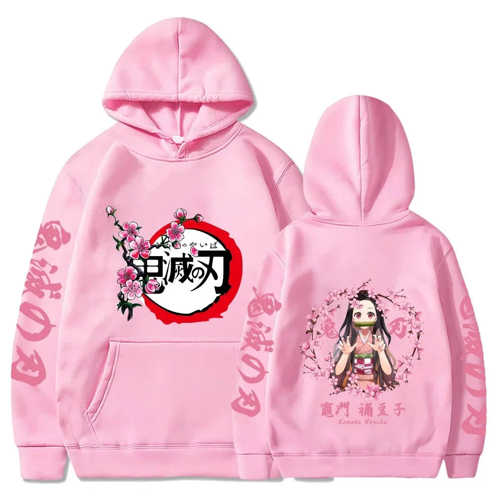 Harajuku Demon Slayer Plus Size Hoodie Kamado Nezuko Graphic GlowCart