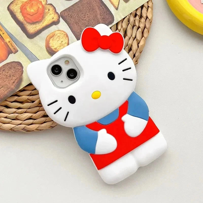 Hello Kitty 3D Cartoon Bow Case For iPhone 15 14 13 Pro Max GlowCart