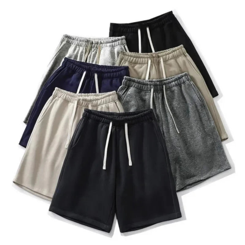 Men's Athletic Shorts Summer Workout Loose Fit Plain Black GlowCart