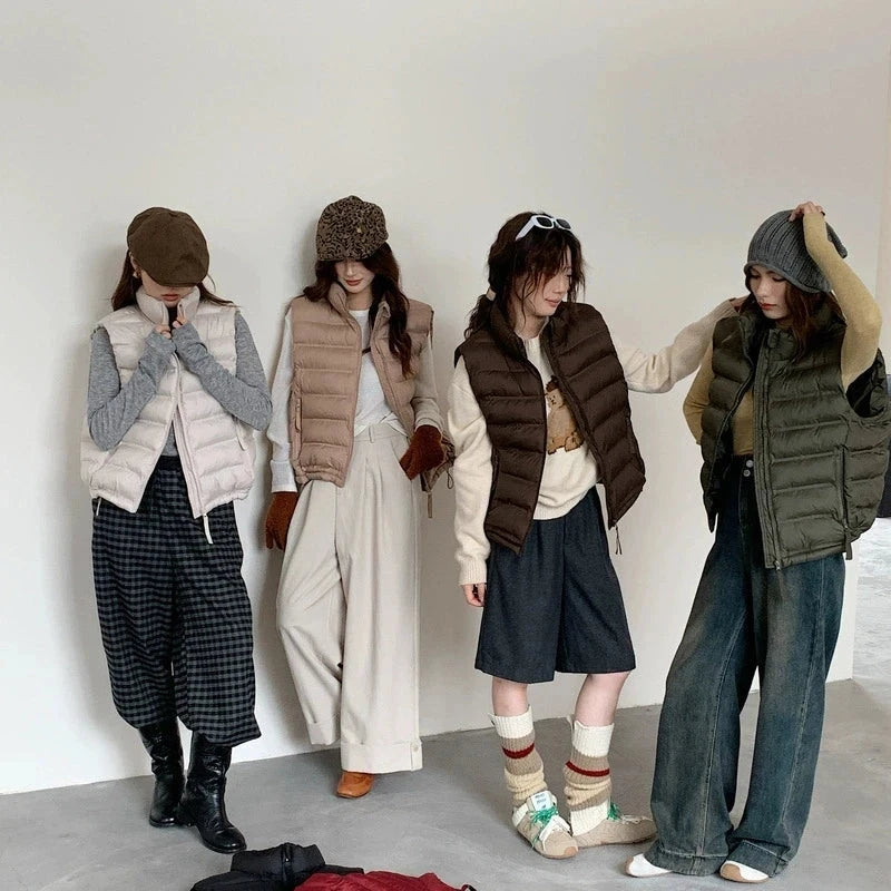 VigoAnne 2025 New Down Cotton Vest Women Autumn Winter Short GlowCart