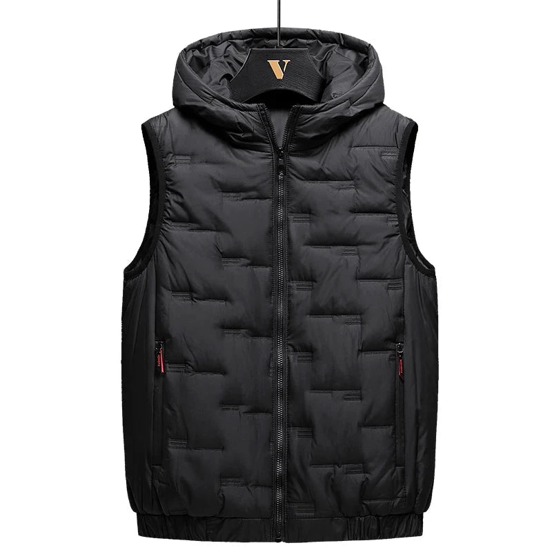 Down Cotton Vest Mens Early Spring Trend New Detachable Hat GlowCart