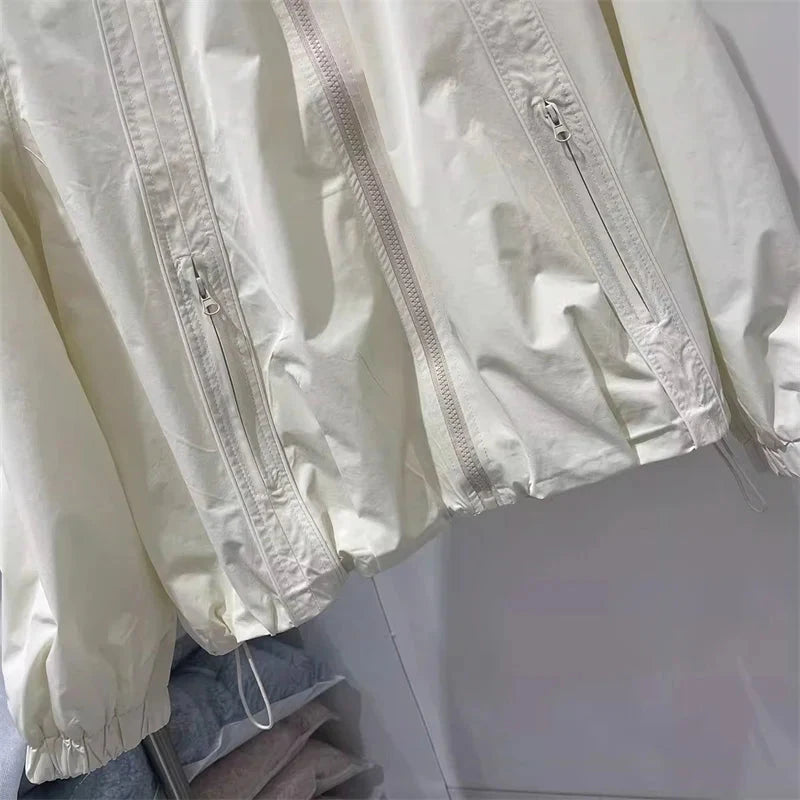 2025New Women Spring Autumn Jacket Coat Fashion Solid Hooded GlowCart