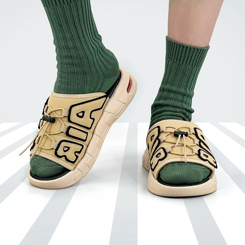 Men's Sport Slippers Summer Sandals Thick Sole Beach Flip-flops Flats Outdoor Breathable Sneaker Size 40-49 Big Fat GlowCart