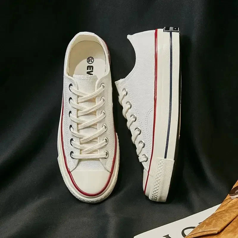 Solid Color Canvas Shoes Sewing Thread Unisex Anti Slip Breathable Comfort Casual Shoes Outdoor Simple Style Soft Sole Fashion GlowCart