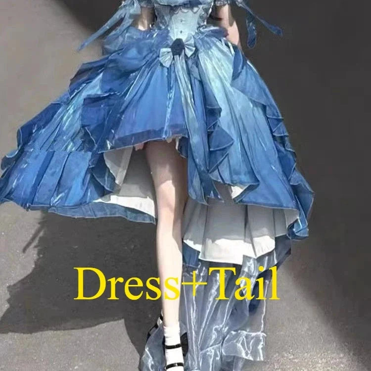 Dophee Original Lolita Trailing Puffy Dress Women Short GlowCart