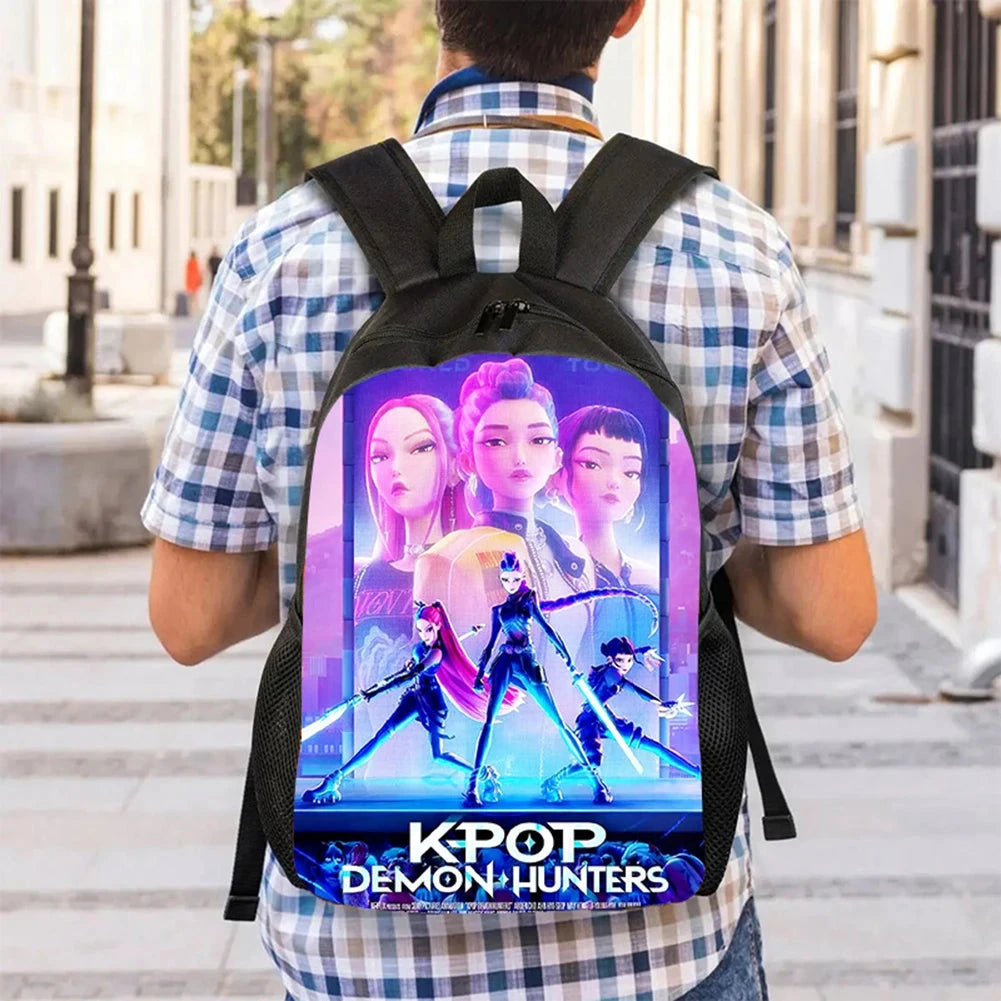 K-pop Demon Huntes Fashion Backpack for Girls Boys Anime Cartoon Large Capacity Schoolbag Children Multi-function Shoulder Bag GlowCart