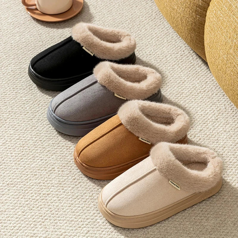Children's Winter Slippers Indoor Outdoor Anti-slip Thick Sole Warm Comfortable Parent-child Shoes Leisure Snow Boots GlowCart