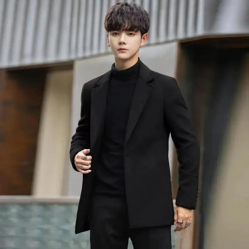 Men's Jackets Winter Warm Sales of Wool & Blends Overcoat GlowCart