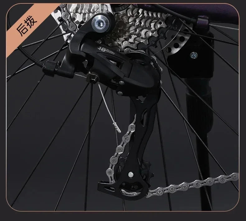 2024 new ultra-light and ultra-fast road bicycle aluminum alloy curved handlebar for men and women adult riding dual disc brake GlowCart