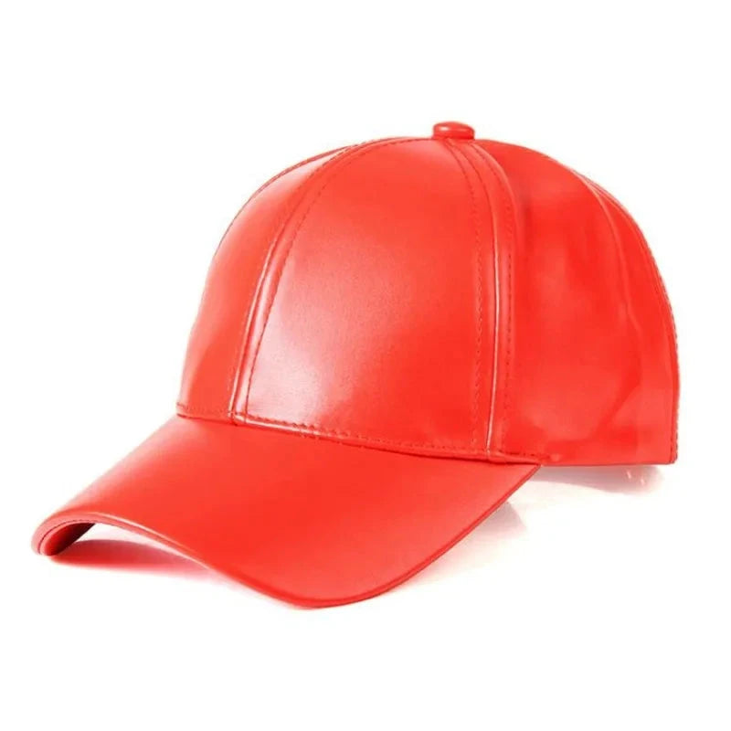 1PC Unisex Solid Men Women Baseball Cap PU Leather HIP HOP GlowCart
