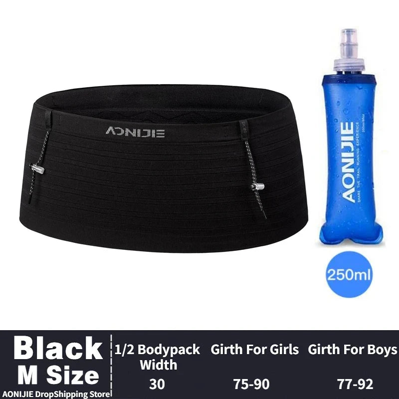 AONIJIE W8116 Woven Elastic Sports Waist Pack Men Women Trail Running Belt Hydration Waist Bag Phone Holder Gym Fitness Marathon GlowCart