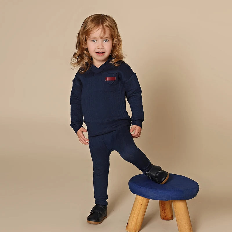 AA-Family matching clothing cable knit set boys and girls cotton and spandex set top pantsand baby romper embroidery for winter GlowCart