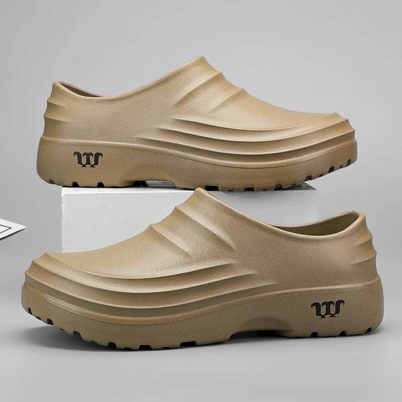 New Men's Anti-slip Chef Shoes Sandals For Men Working shoes waterproof fashion Garden Shoes Clogs For Beach Slippers Size 36-48 GlowCart