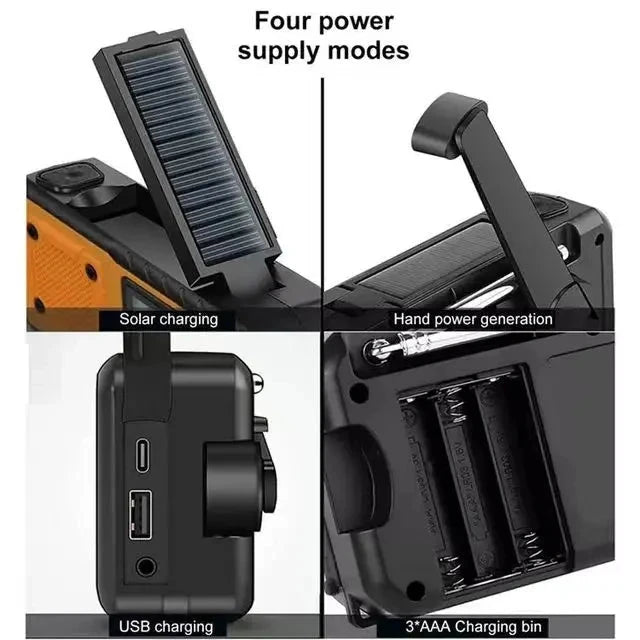 5000mAh Portable Emergency Solar Power Radio Hand Crank GlowCart