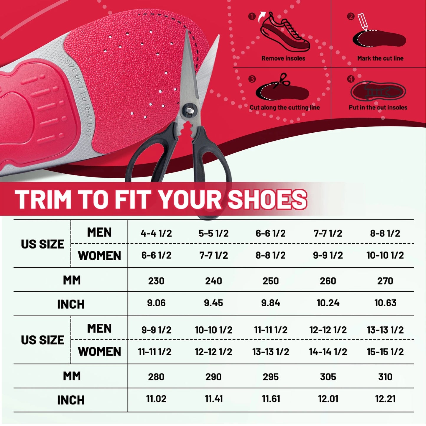 Arch Heavy Support Pain Relief Orthotics  Flat Foot Heel Pads Plantar Fasciitis Work Boots Insole Inserts for Men and Wome GlowCart