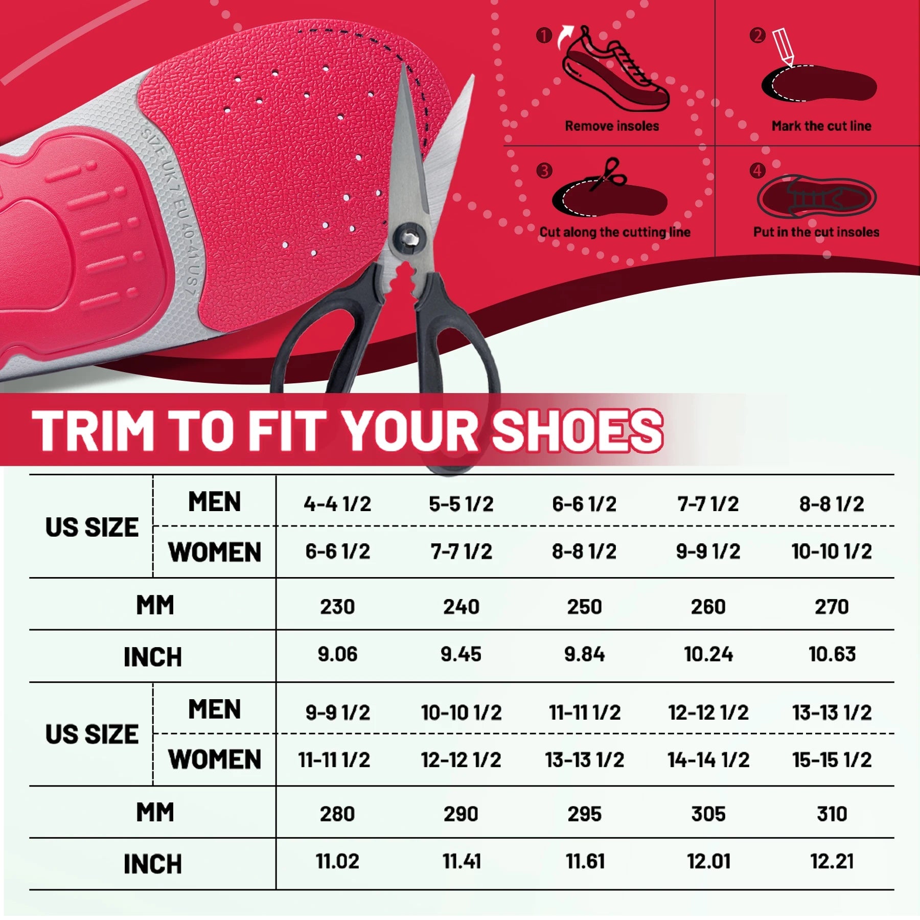 Arch Heavy Support Pain Relief Orthotics  Flat Foot Heel Pads Plantar Fasciitis Work Boots Insole Inserts for Men and Wome GlowCart