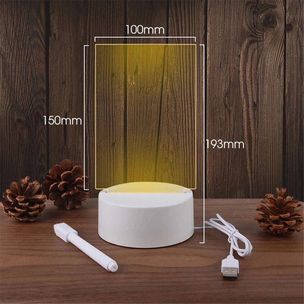 Transparent Luminous LED Night Lights USB Luminous Acrylic GlowCart