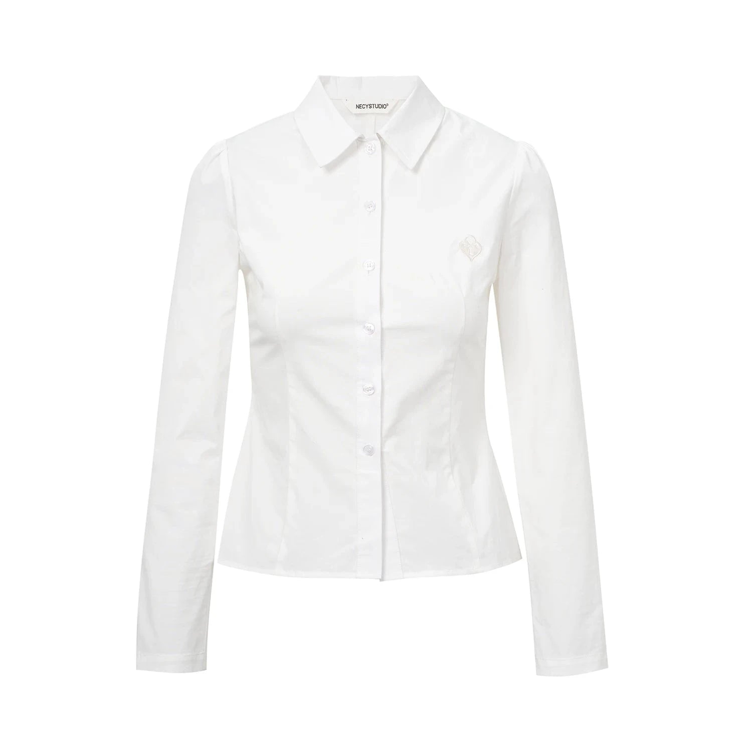 NECY Long Sve Embroidered Waist Cinching Women's irt Cotton GlowCart