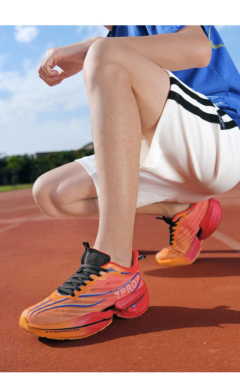 Speciality Carbon Plate Sports Running Shoes Marathon Air Cushion Men Breathable Lightweight Women Comfortable Nonskid Sneakers GlowCart