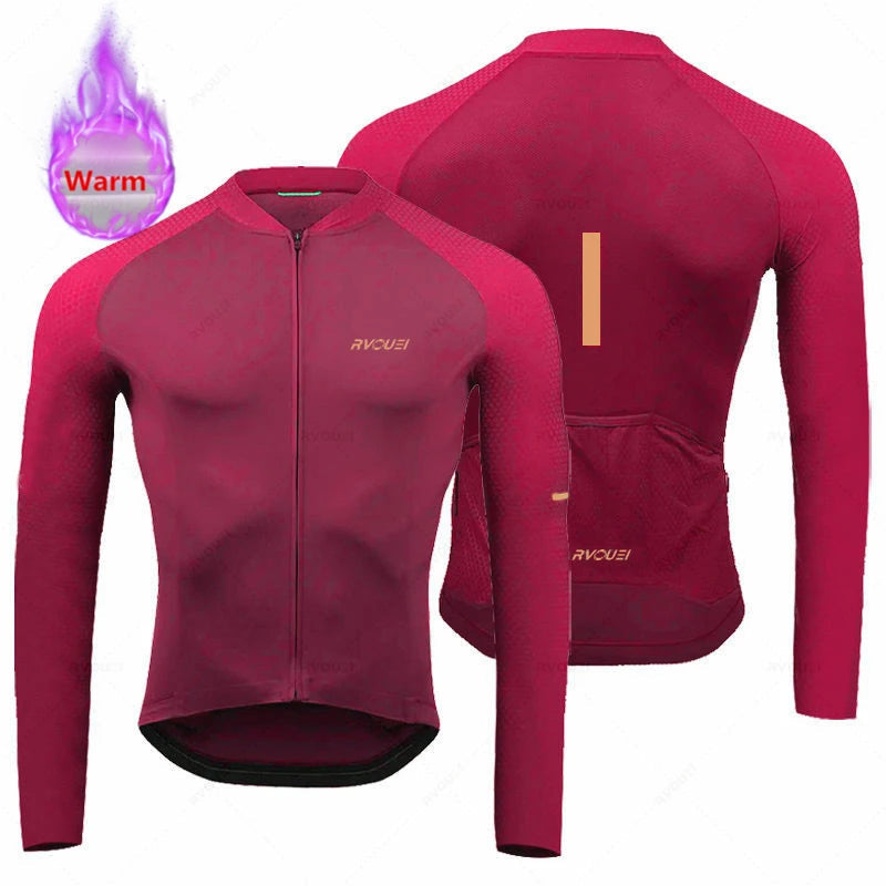 Rvouei New Winter Cycling Clothes Set Man Thermal Fleece Jersey Suit Sport Riding Bike MTB Clothing Bib Pants Sets Ropa Ciclismo GlowCart